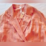 Anthropologie  Amadi Pink Shimmer Linen Oversized Blazer Jacket Lightweight Coat Photo 4