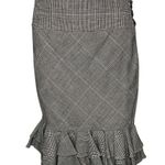 Ralph Lauren Rugby Skirt Womens 6 Gray Black Plaid Wool Linen Business Preppy Photo 0