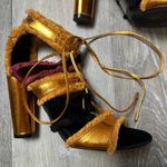 Cape Robbin  Maura-5 Orange Metallic High Heels Photo 2