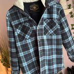 Button Up Sherpa Jacket Blue Size XS Photo 0