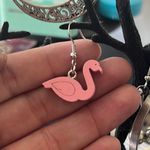 Flamingo Mini Wooden  Earrings Photo 2