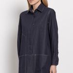 Max Mara Billy Long Sleeve Mini Shirt Dress Navy Blue Women's Size 40 / US 6 Photo 0