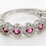 Garnet Rhinestone Cocktail Ring Silver Photo 0