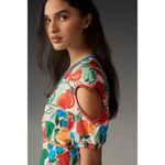 Farm Rio NEW x Anthropologie Short-Sleeve V-Neck Cutout Midi Dress Sz XS Fruit r Photo 3