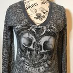 Hot Leathers Ladies Biker Sheer Long Sleeve Tee size L Gray Size L Photo 1