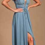 Lulus I’m Yours Slate Blue Maxi Dress Photo 0