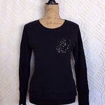 Xhilaration -Black Sweatshirt w/sequin pocket on front-GUC-Sz S/P Photo 0