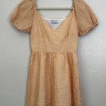Urban Outfitters  Yellow White Gingham Puff Sleeves Mini Dress, Size SP Photo 0