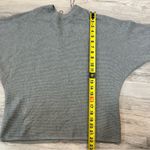 Philosophy  Gray Ribbed Batwing Drop Shoulder Exposed Zipper Sweater Photo 6