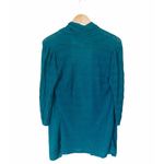 Anthropologie  Open Front Cardigan Sweater Long Sleeve Green Ramie Teal Small EUC Photo 5
