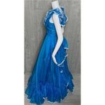 Vintage handmade lace ruffle southern belle retro dress cosplay costume Blue Photo 8