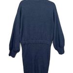 NWT Toccin NY Women Navy Blue Long Sleeve Cotton Wool Knit Ribbed Dress B13 Size M Photo 1