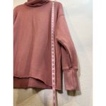 Aerie Cowl Neck Sweatshirt Women’s M Pink Oversized Raw Hem Long Sleeve Photo 2