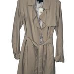 Banana Republic Factory Sz XS Khaki Trench Coat Tie Closure Open Front Tan Photo 0