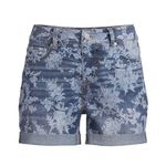 Time And Tru  Printed Denim Shorts With Pockets Size 10 Womens 5 Pockets New Photo 0
