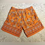 J. JILL Zinnia Orange Floral Tie Waist Boho Wide Leg Shorts Women’s Small💛 Photo 5