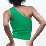 ZARA  Asymmetrical Cutout One Shoulder Bodysuit Green Size Large Photo 5