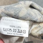 iLinen Dress S 100% Linen Floral Print Long Sleeve Tunic Blue Floral Natural Tan Photo 5