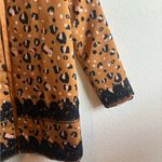 English Factory  Camel Leopard Print Jacket with Velvet Tie Closure Photo 3
