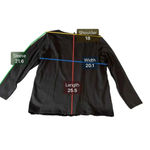 Talbots NWOT  Women's Plus Size 1X Black Sequined‎ Long Sleeve Crewneck Blouse Photo 6