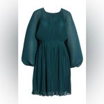 NWT Floret Studios Pleated Long Sleeve Mini Dress Green Size XL Photo 1