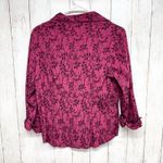 Dressbarn Shirt Women Chest 36" Red Paisley Collared Long Sleeve Button Down Size L Photo 1