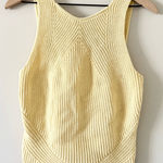 EXPRESS Knit Cotton Blend Tank in Light Yellow Size M Photo 0
