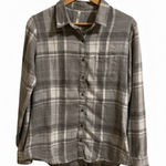 Kuhl Womens Gray Plaid Flannel Kamila Shirt Button Long Sleeve Cream Photo 0