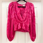 NEW Ronny Kobo Eugenia Eugina Silk Puff Sleeve Blouse Top fuchsia pink sz XS Photo 8