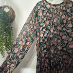 Free People NEW See It Through Dress Black Floral Combo Flowy Maxi MD Romantic Photo 9