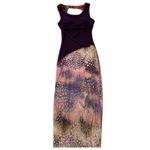 Vintage Dress Medium Large Y2K Fall Maxi Long Dress 90s RARE Cut Out back Boho Purple Photo 11