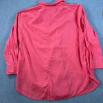 Aerie Linen Blend Coverup Shirt Women's Large Haute Coral Lightweight Collared Photo 8