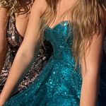 Boutique Teal Prom Dress Photo 2