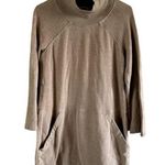 Prairie Underground Sweater Dress Raglan Sleeve High Neck Pockets Tan Medium Photo 0