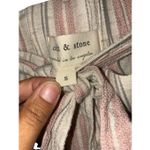 Cloth & Stone Anthropologie  Striped Pull On Cropped Tie Linen Blend Pants Raw He Photo 4
