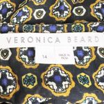 Veronica Beard Lowell Token Print Pattern Semi Sheer Lightweight Chiffon Blouse Photo 1