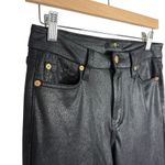 7 For All Mankind Crackled Stretch Faux Leather Seamed Pants Black 27 Photo 6