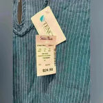 1250*C ‎ Women’s Denim Striped Shirt Short Sleeves Size S Blue Photo 4