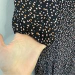 Roolee  Black Floral Shift Ruffle Hem Dress Photo 3