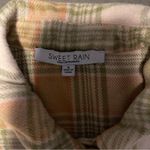 Sweet Rain Women's Wool Plaid Yellow and Green Oversized Shacket Photo 3