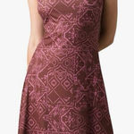 prAna Opal Dress Racerback Performance Jersey Knit Vino Tiles Size Medium Photo 0