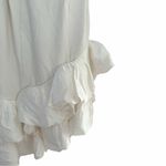 BHLDN  Anthropologie Bridal Flamenco-Hem Asymmetrical Midi Dress White Sz S Photo 5