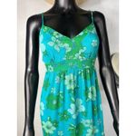 Guess  Jeans Maxi Dress‎ L Floral Green Blue Sleeveless Tiered Summer Photo 4
