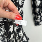 Blue Life  Womens Romper Shorts Black & White Retro Palm Tree Print Size Small Photo 5