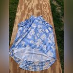 Cato Blue Checkered Floral Hi-Lo ’s Blouse 22/24W spring summer plus cottagecore Photo 2
