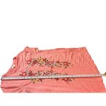 Umgee Heathered Orange Short Sleeve Floral Embroidered T-shirt Dress L Pockets Photo 6