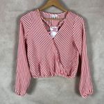 LOVE FIRE Long Sleeve Criss Cross Crop Top NWT Medium Photo 1
