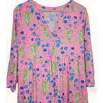 Lilly Pulitzer Loran Dress Prosecco Pink Tigress Garden Womens size M Cotton Photo 2