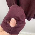 Free People We The  Size S Laguna Shirt Thermal Waffle Knit Maroon Oversized Top Photo 5