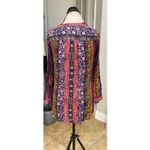 Nine West  Jeans Womens Blouse Small Long Sleeve Boho Patchwork Hipster Eclectic Photo 5